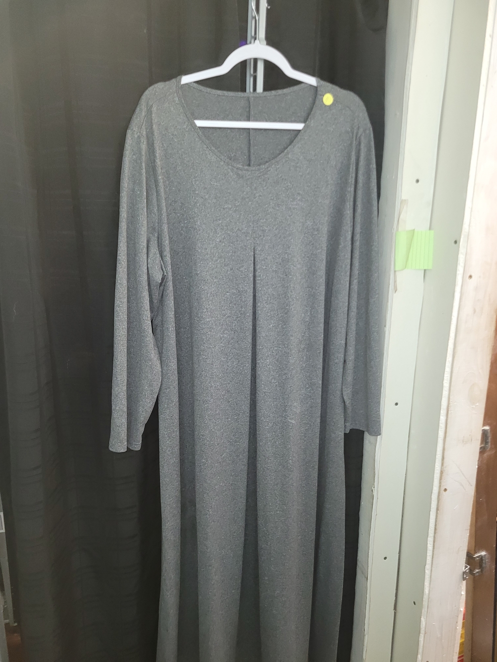 Women's Gray Long Sleeve Maxi Dress with Subtle Sheen